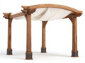Pérgola de jardín de madera con cubierta de tela 300x300x250 cm - Marrón - Diseño clásico para exterior