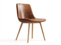 Sillas de comedor tapizadas en cuero sintético y madera 50x56x84 cm - marrón-roble natural - diseño contemporáneo para comedor
