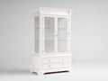 Vitrinas de madera y vidrio 105x45x190 cm - blanco - diseño clásico con 2 puertas y 2 cajones