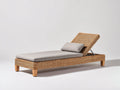 Tumbonas de exterior de ratán sintético con respaldo ajustable 200x70x35 cm - Beige-Marrón - Diseño moderno para jardín