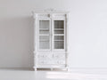 Vitrinas - madera y vidrio - 105 x 48 x 195 cm - blanco - diseño clásico ornamentado con 2 puertas acristaladas y 3 cajones
