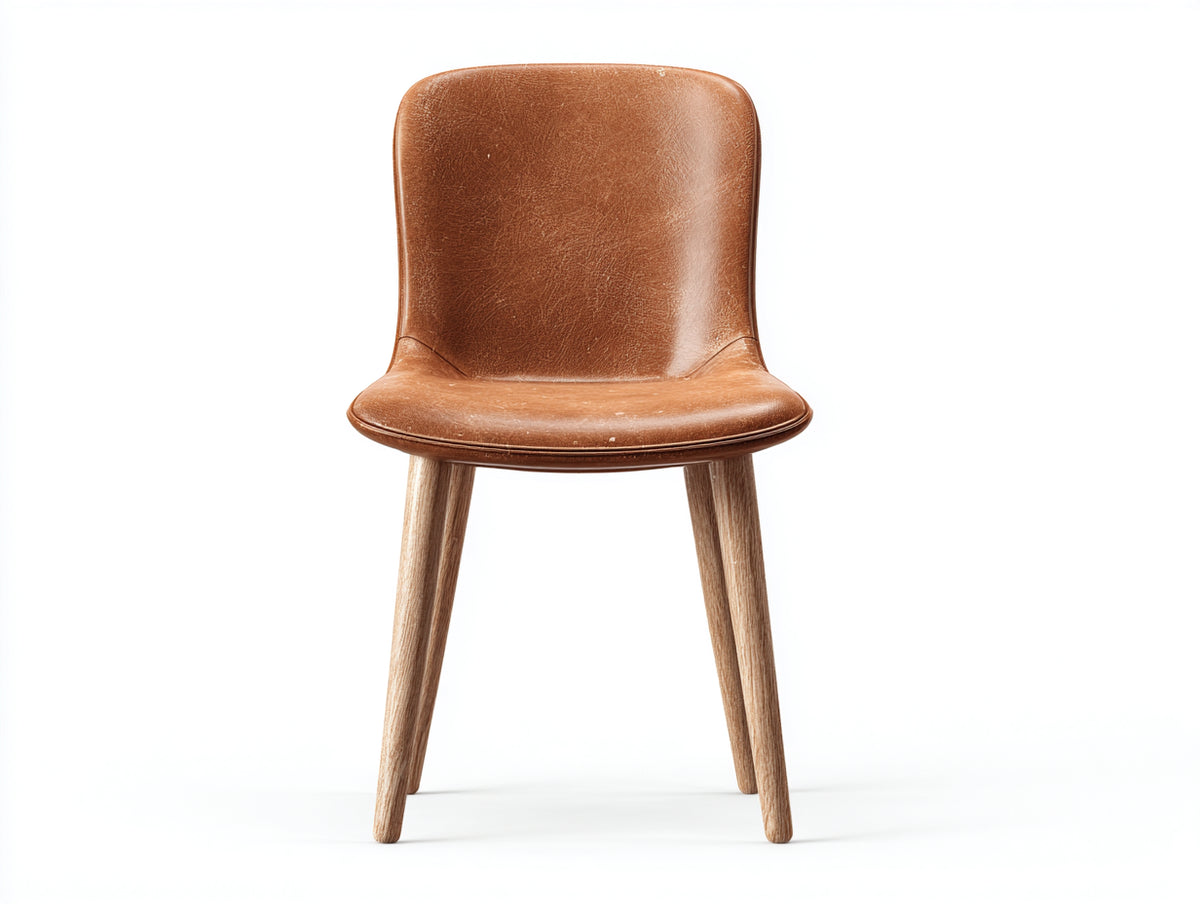 Sillas de comedor tapizadas en cuero sintético y madera 48x55x82 cm - marrón-roble natural - diseño moderno para comedor