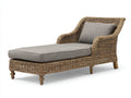 Tumbona de ratán tejido 169 x 78 x 86 cm - Marrón y gris - Diseño clásico con reposabrazos