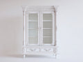 Vitrinas de madera y vidrio 120x45x195 cm - blanco - 2 puertas y 2 cajones de estilo clásico