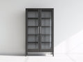 Vitrinas de madera y vidrio 100x40x180 cm - negro - 2 puertas con diseño contemporáneo
