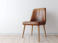 Sillas de comedor tapizada efecto cuero 52x58x84 cm - marrón - estructura de madera estilo moderno