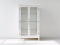 Vitrinas - madera y vidrio - 90 x 40 x 180 cm - blanco - diseño clásico con 2 puertas acristaladas
