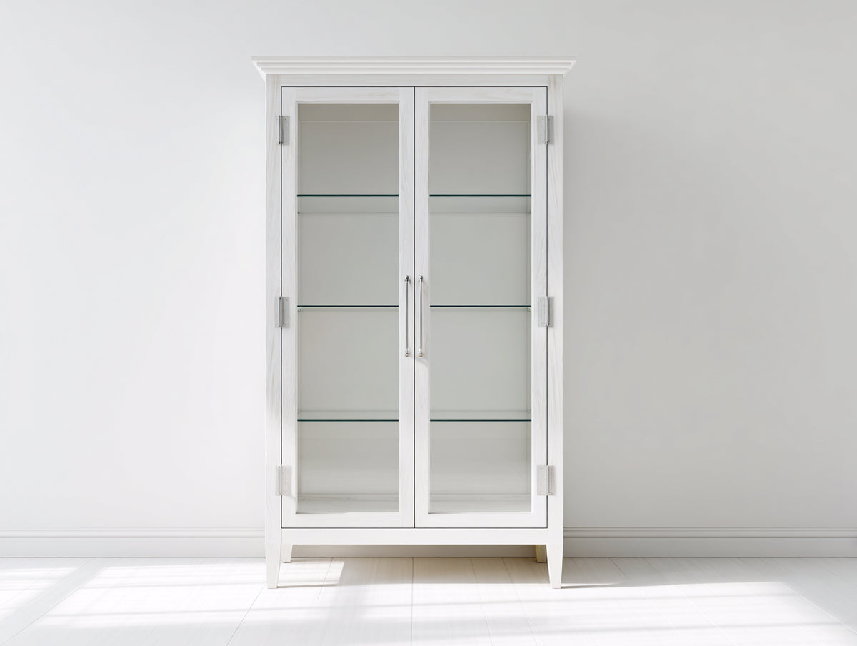 Vitrinas - madera y vidrio - 90 x 40 x 180 cm - blanco - diseño clásico con 2 puertas acristaladas