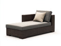 Tumbonas de ratán 180x80x78 cm - marrón oscuro y gris - diseño moderno con asiento acolchado