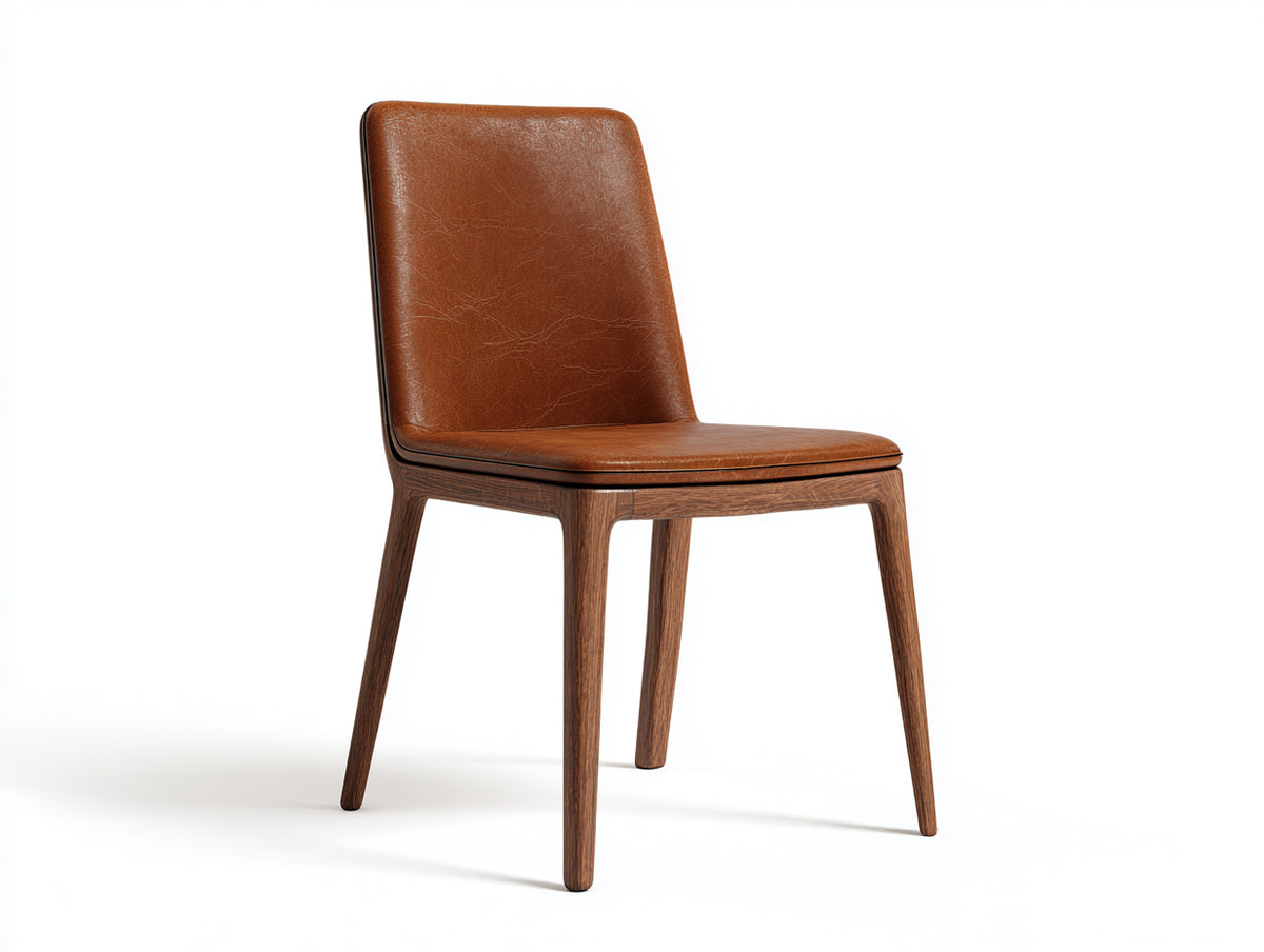 Sillas de comedor tapizada efecto cuero 50x55x86 cm - marrón - estructura de madera diseño moderno