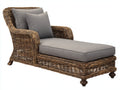 Tumbonas de ratán 170x78x92 cm - marrón y gris - diseño clásico con asiento acolchado