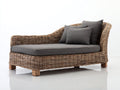 Tumbona de ratán tejido 175 x 90 x 82 cm - Marrón y gris oscuro - Diseño envolvente para descanso